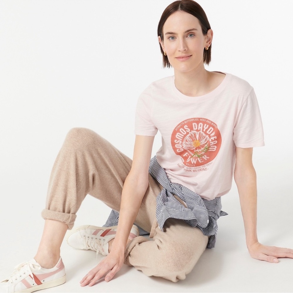 NWT J. CREW VINTAGE COTTON COSMOS DAYDREAM FLOWER TEE, M - Picture 2 of 10